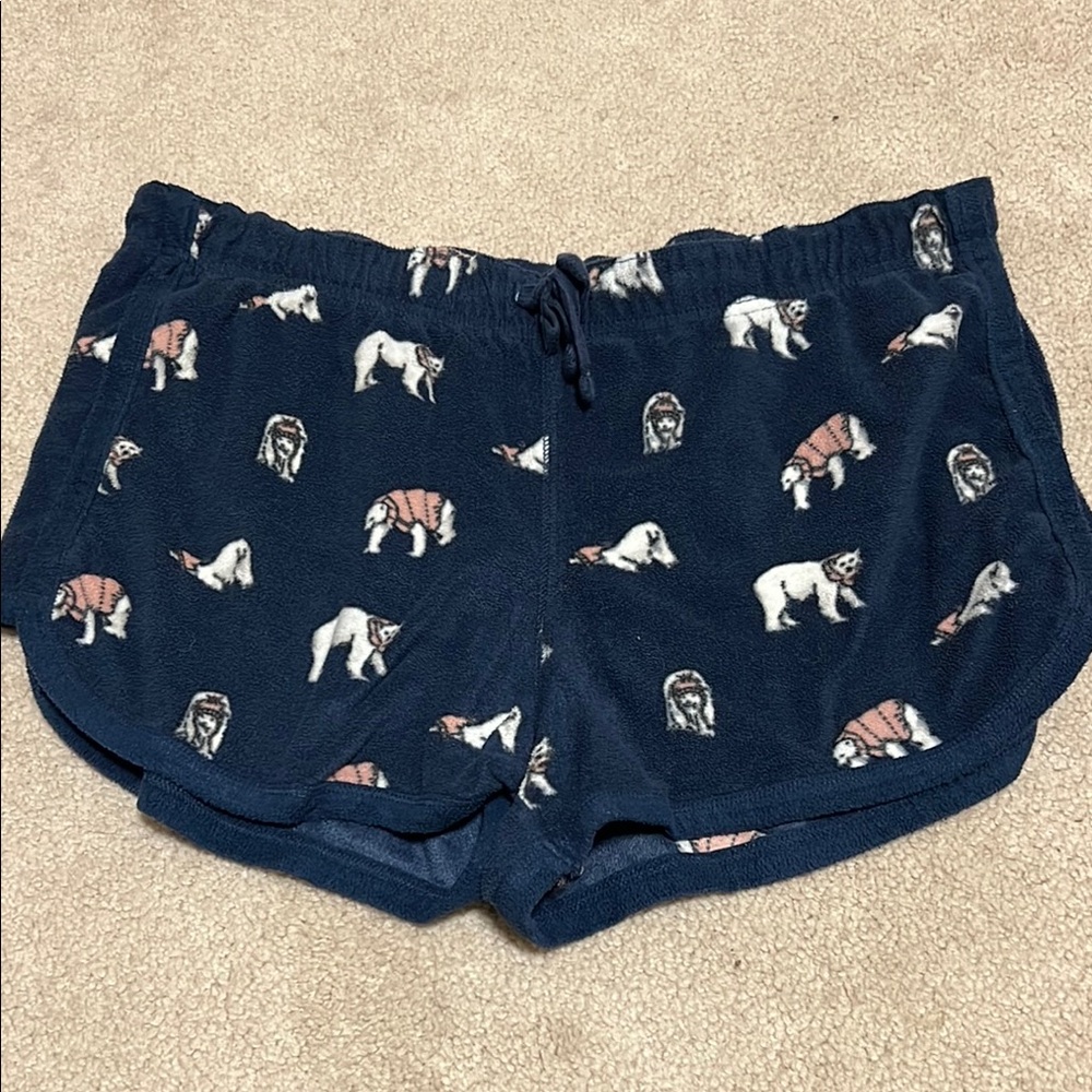 Aeropostale Blue Pajama Shorts with Playful Polar Bear Design
